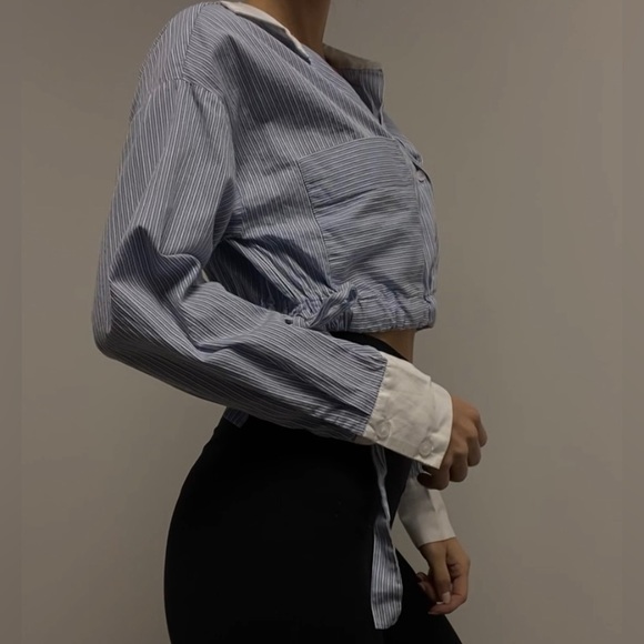 Zara Pinstripe Crop Top - Picture 5 of 5